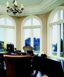 Architectural windows in a polished home