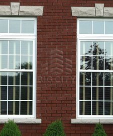 Double hung tilt window in a brick