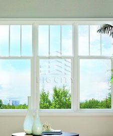 Single hung tilt window on a bright sunny day