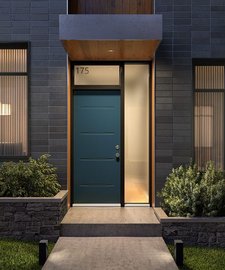 Entry door with night lighting