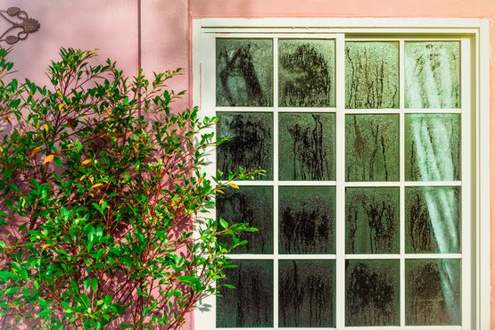 Condensation on a large window