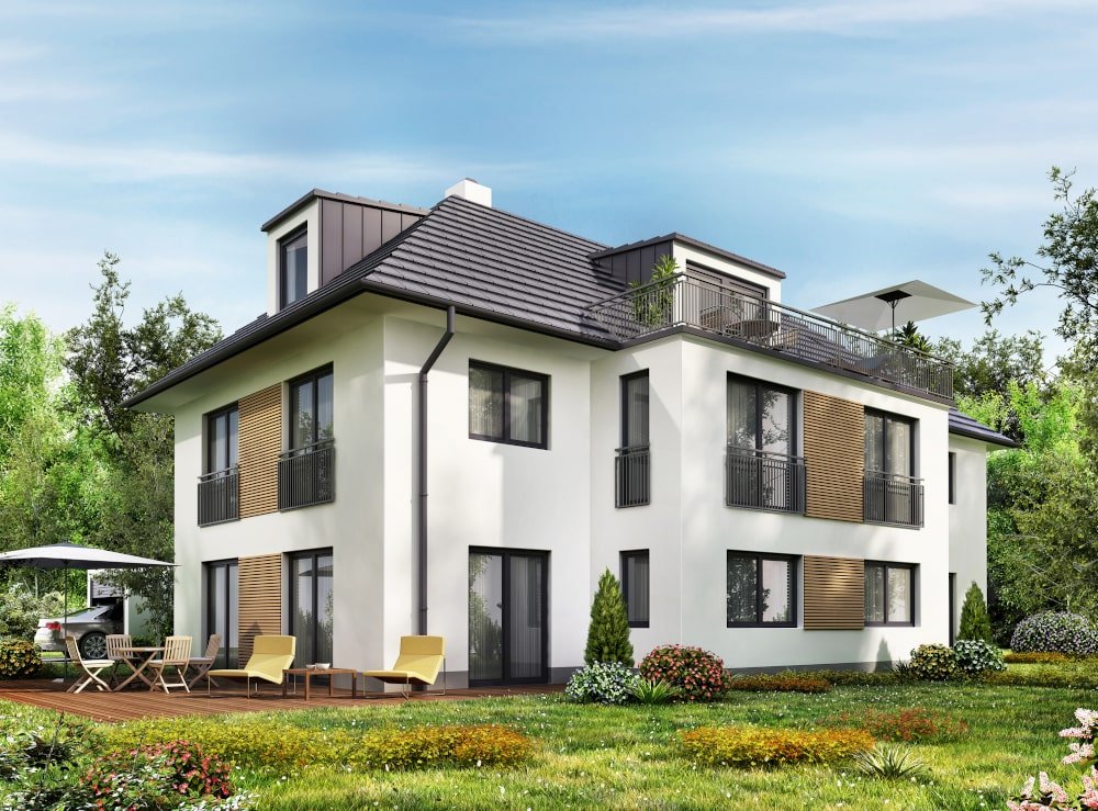 Large house with several windows