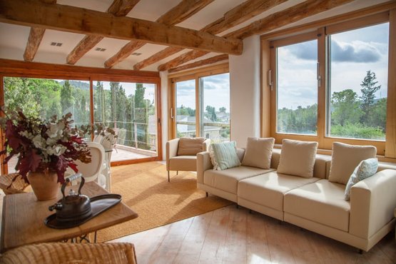 Windows in a cottage